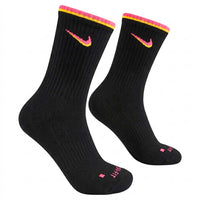 Crew Everyday Socks "Black Nike Red Logo"