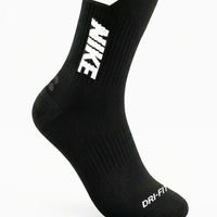 Quarter Tab Everyday Socks "Black Nike White Letters"