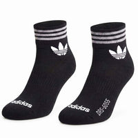 Quarter Everyday Socks "Black Adidas Stripes"