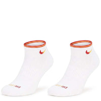 Quarter Everyday Socks "White NikeRed Logo"