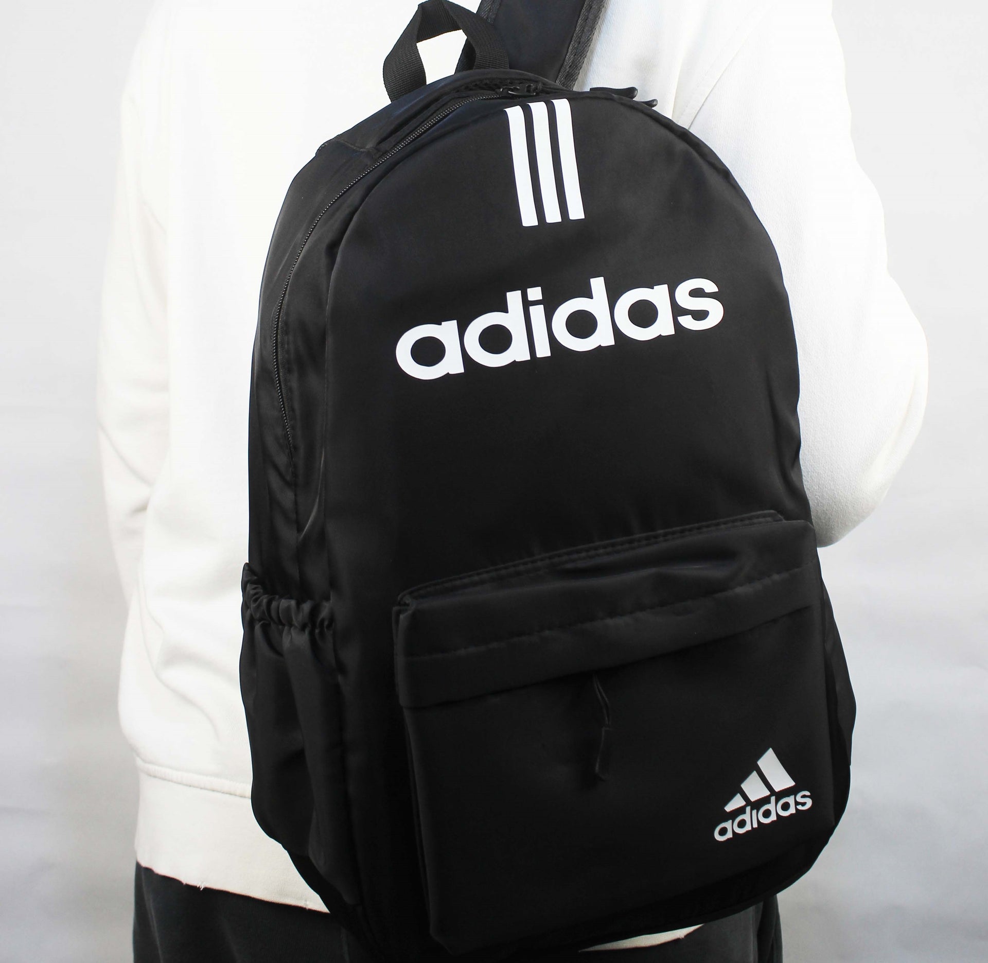 adidas essential backpack in black &amp Adidas Everyday Essential Backpack "Black-3Lined"