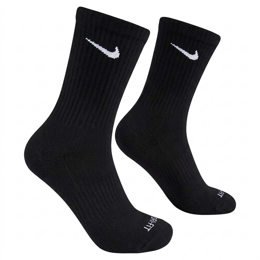 Crew Everyday Socks "Black Nike Logo"