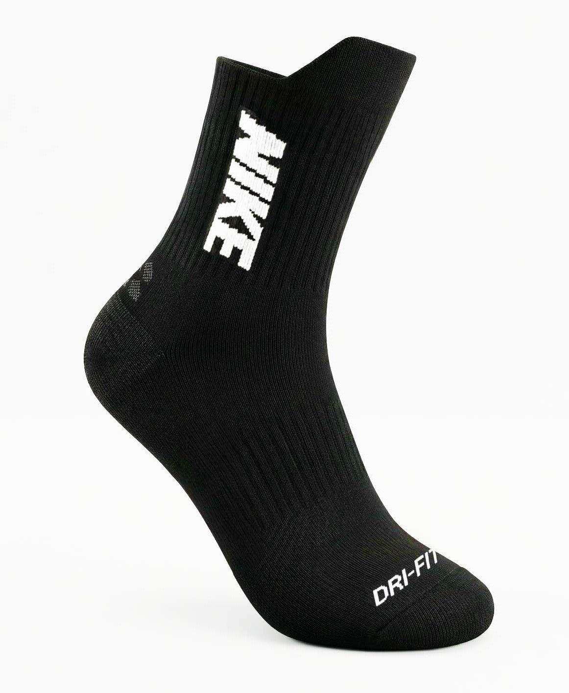 Quarter Everyday Socks "Black Nike White Letters"