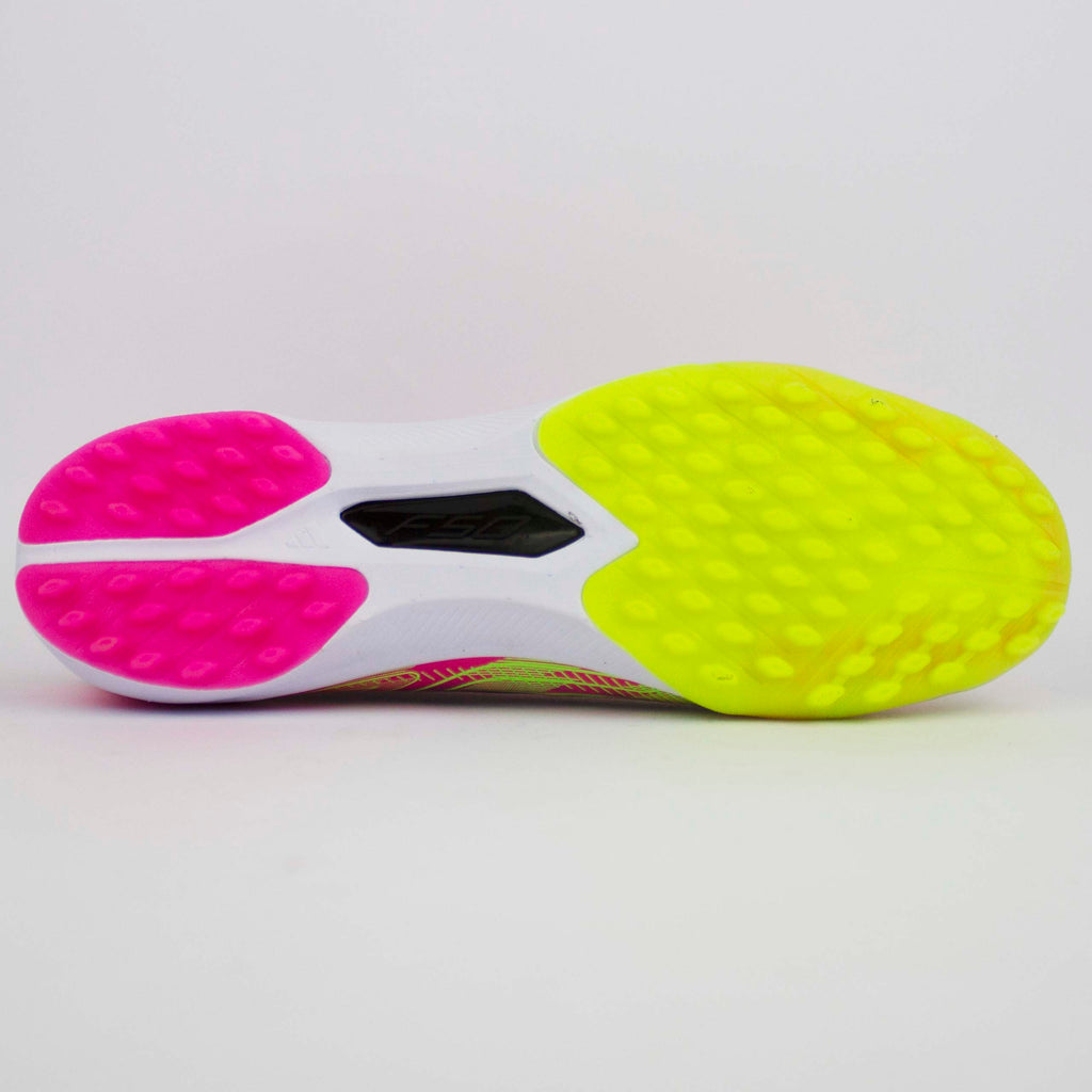 T.Adidas F50 Hyperfast Laceless "Pink-Yellow-Imaginary"