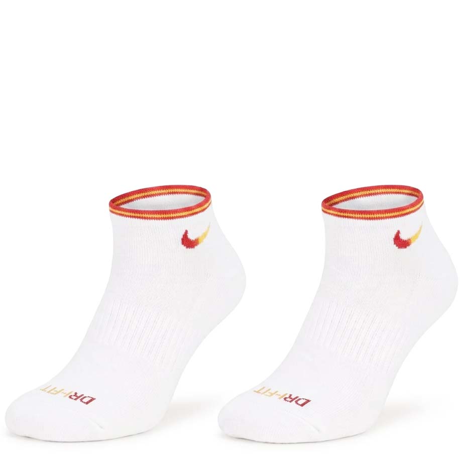 Quarter Everyday Socks "White NikeRed Logo"