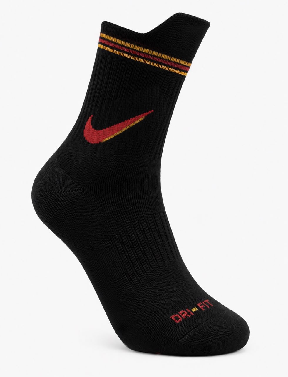 Quarter Everyday Socks "Black Nike Red Logo"