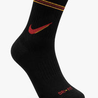 Quarter Everyday Socks "Black Nike Red Logo"