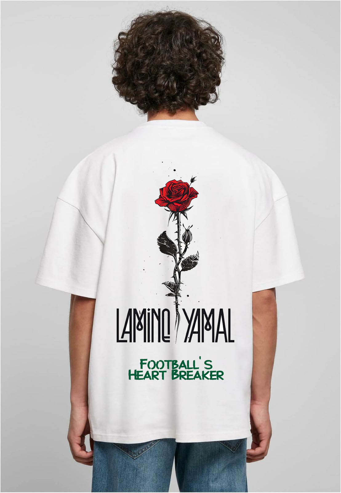 Premium Over Size T-Shirt Heart-Breaker "White"